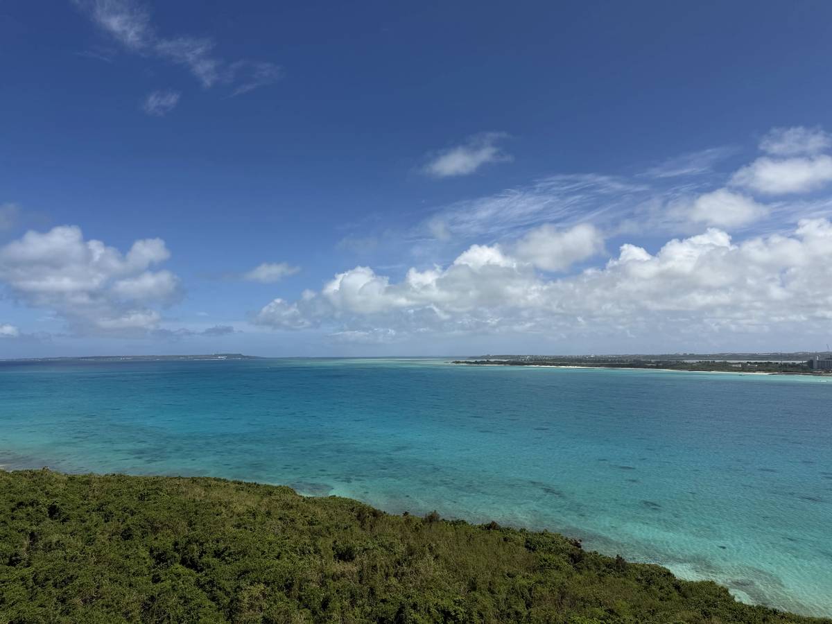View toward Yonaha Maehama Beach from Ryugujo Observatory