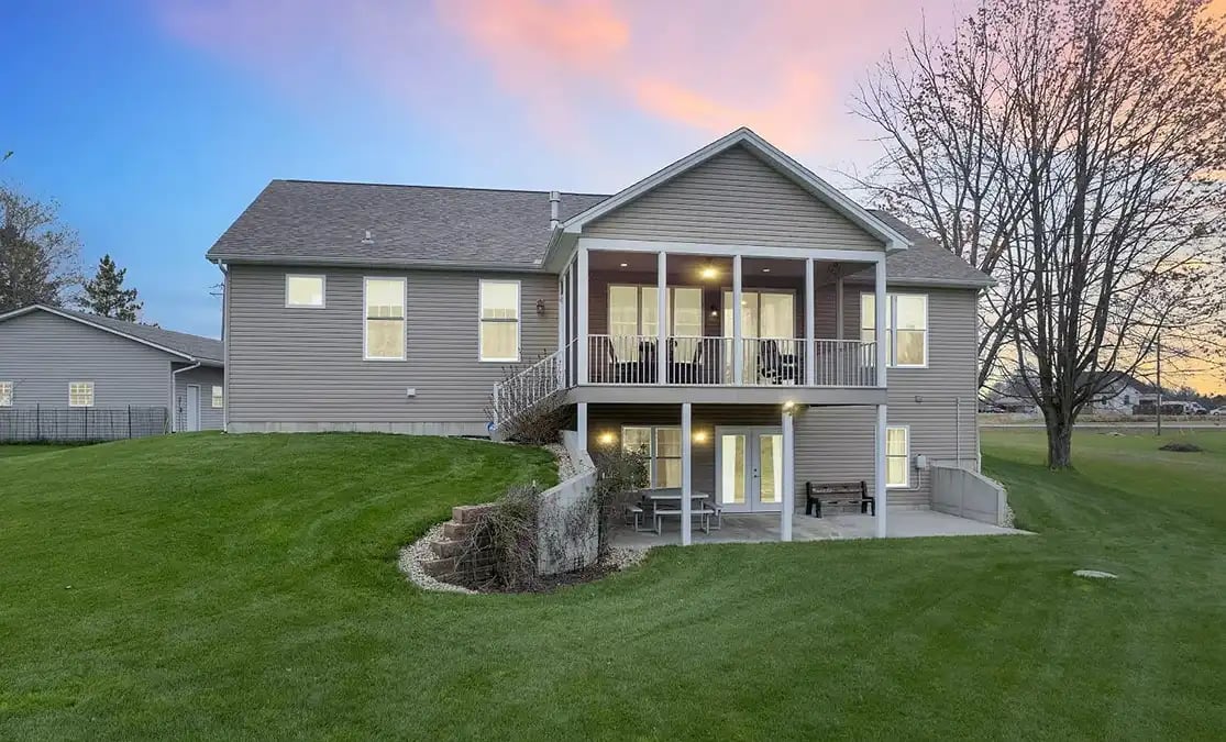 Upgryd’s elevated deck and screened porch with A-frame roof in Pennsburg, Pennsylvania.