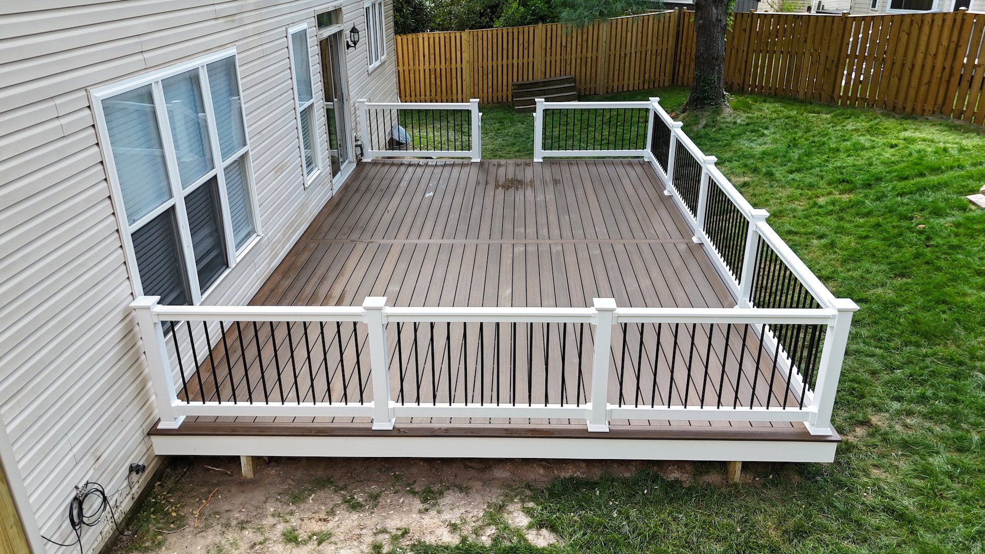 Upgryd custom deck with Deckorators Voyage decking in Nazareth, PA, showcasing expert craftsmanship and design.