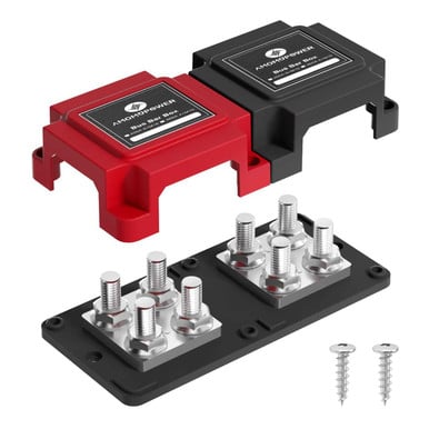 400amp Copper Bus Bar - 4x M10 Positive and 4x M10 Negative