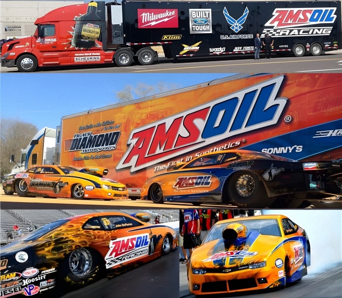 AMSOIL Racing Cars and Transport Truck and Trailer