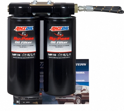 An image showing an AMSOIL Dual-Guard By-Pass Oil Filter for sumps of 20 quarts or more.
