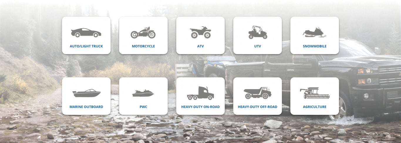 Locate the specific AMSOIL products that fit your specific vehicle, car or truck, motorcycle, dirt bike or scooter, ATV or UTV, boat, pontoon, PWC or marine application, snowmobile, heavy-duty off-road vehicle or other commercial equipment.