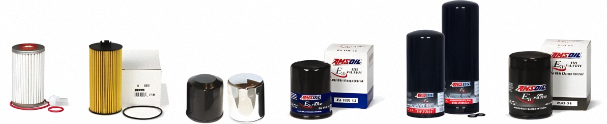 An image showing various Oil Filter offerings from AMSOIL. AMSOIL sells many different types of filters for various cars, trucks, and other equipment.