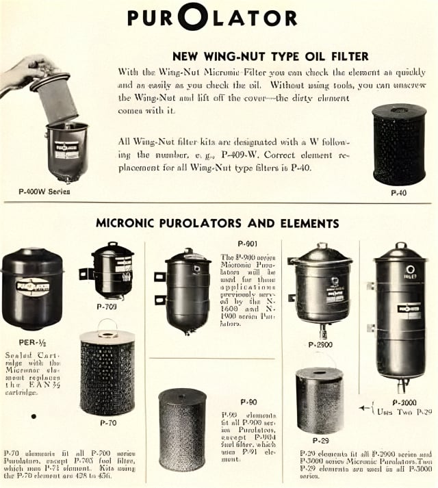 PurOlator also developed a new Wing-Nut Type Micronic Filter.