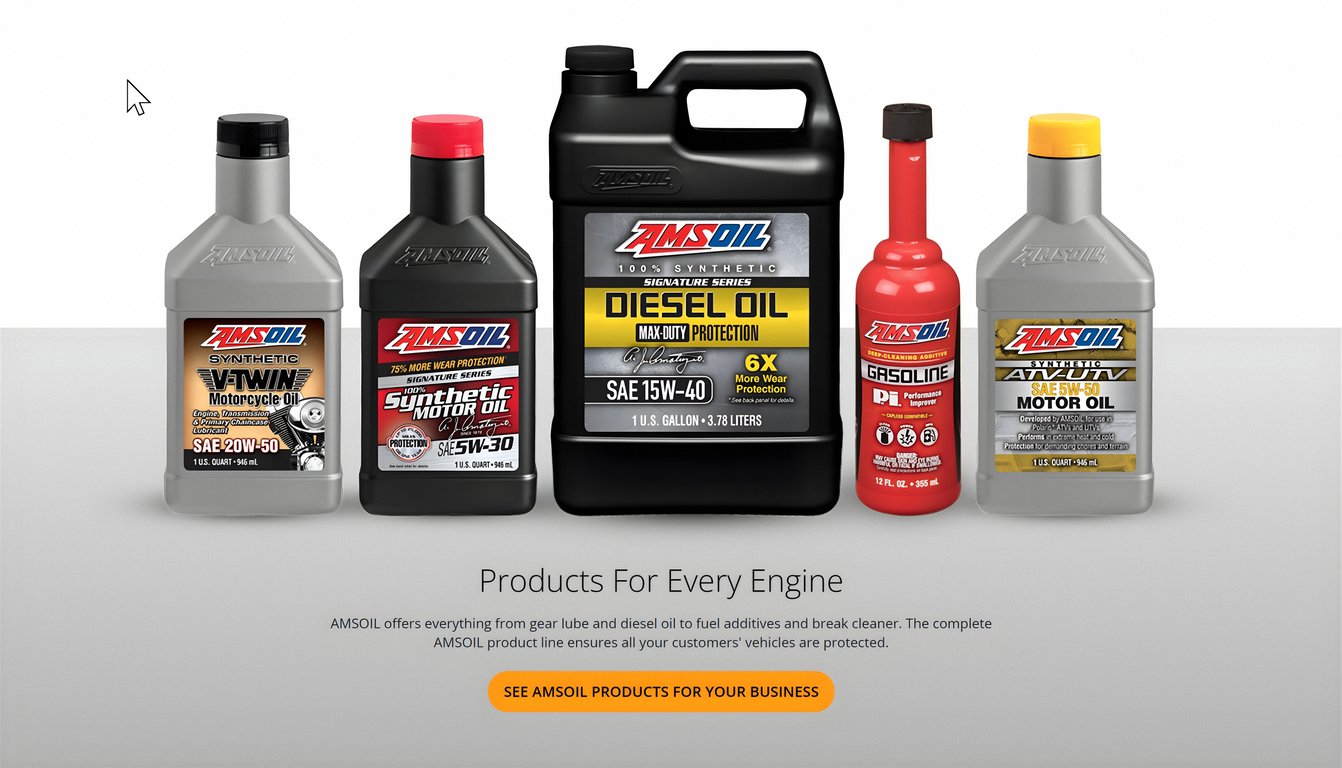 AMSOIL offers top-tier premium products for every type of vehicles and engines - from gasoline and diesel engine oil, to transmission fluid and gear lube, to grease, to fuel additives, to cleaners and protectants, and many more.