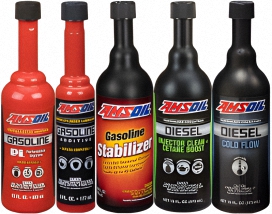 Shop for AMSOIL Fuel Additives for Gasoline and Diesel engines. Pi Performance Improver, Upper Cylinder Lubricant and Corrosion Inhibitor, Gasoline Stabilizer, Quickshot Gasoline Treatment, Octane Boost, Diesel Injector Clean, Diesel Cetane Boost, Diesel Cold Flow, and Diesel Recovery Fuel Treatment.
