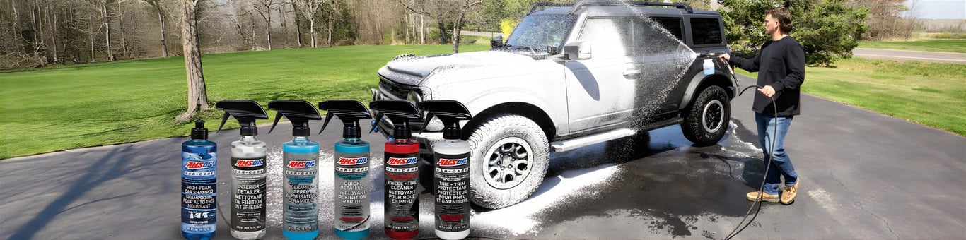 Shop for AMSOIL Car Care products - High-foam Car Shampoo, Quick Detailer, Ceramic Coating spray, Wheel and Tire Cleaner, Tire and Trim Protectant, Interior Detailer, Glass Cleaner, Wax Spray, Wash cloth and mitt, Drying Cloth, Foam Cannon, and more.