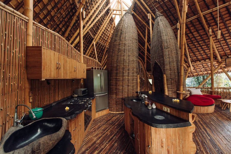 Temple House 3bds Eco Bamboo House Pool River View 18