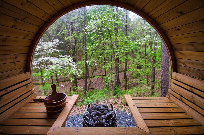 Sauna Hot Tub Creek Romantic Forest Cabin — photo 2