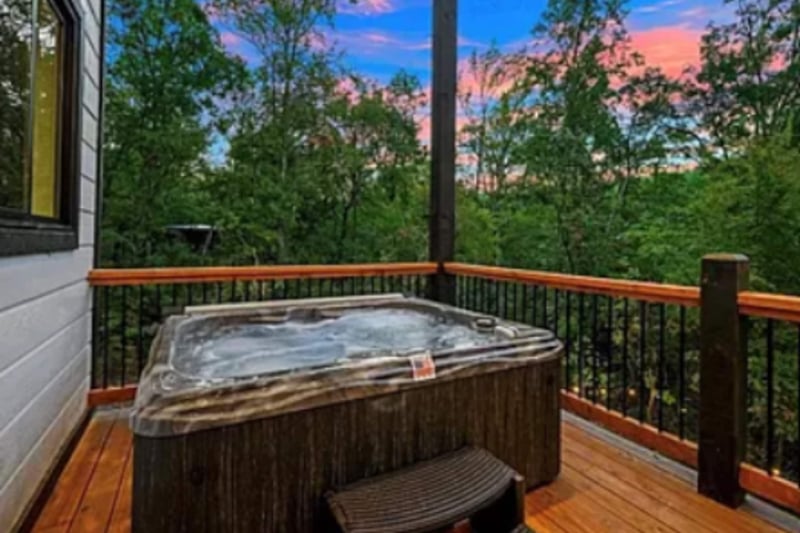 Cabin with Hot Tub, Fire Pit & Fireplace — photo 3