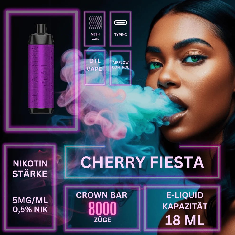AL Fakher Crown Bar 8000 Puffs - Original Authentic Rechargeable Disposable Vape Pen with Low Nicotine 