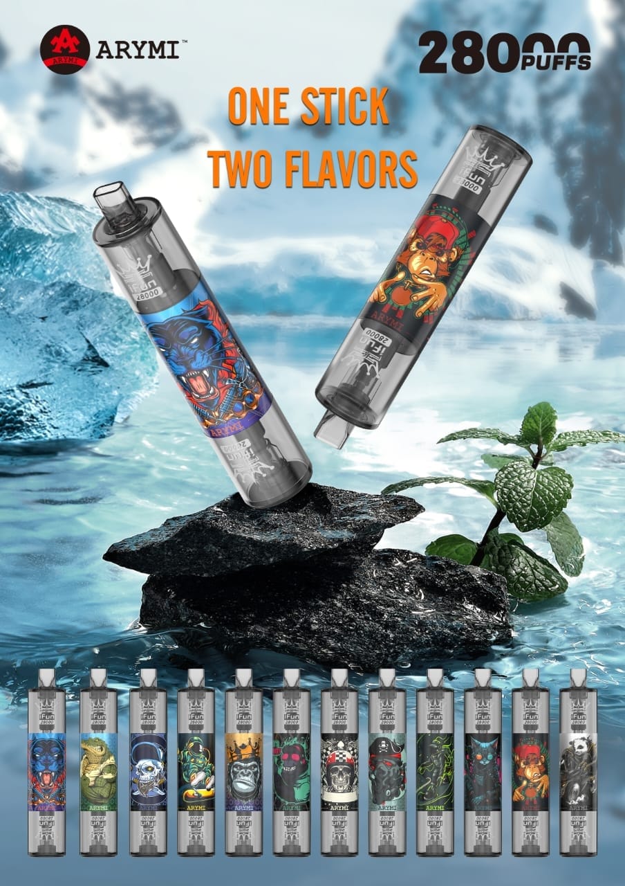 Arymi IFun 28000 Puffs double flavours – Original Authentic Rechargeable Disposable Vape Pen Kit with TWS Earphones bluetooth with Low Nicotine