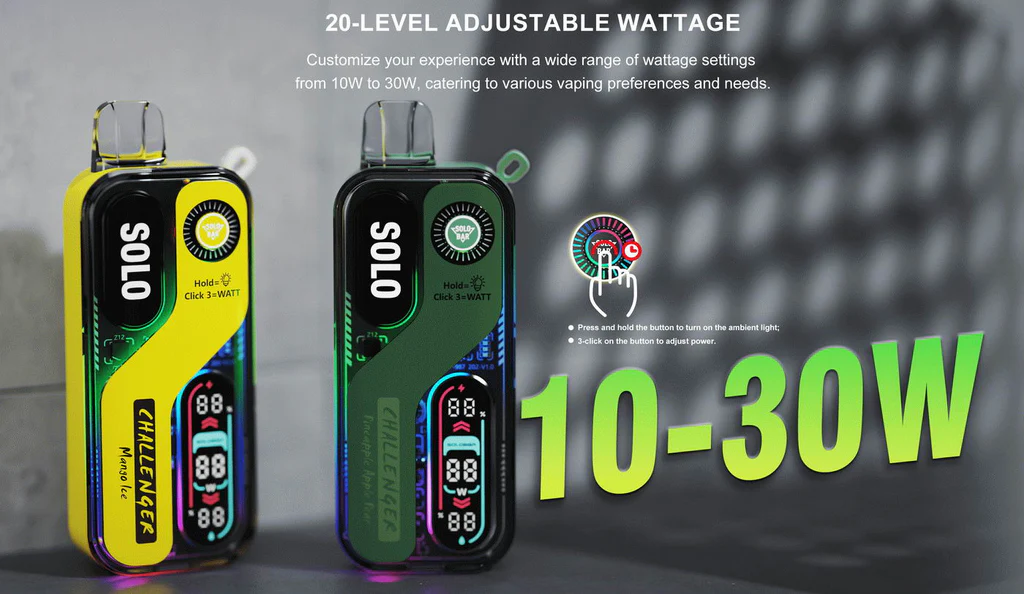 Solobar Solo 30000 Puffs – Original Authentic Rechargeable Disposable Vape Pen with Low Nicotine