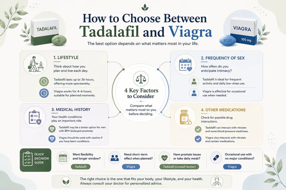Tadalafil vs Viagra What's the Difference Between Them