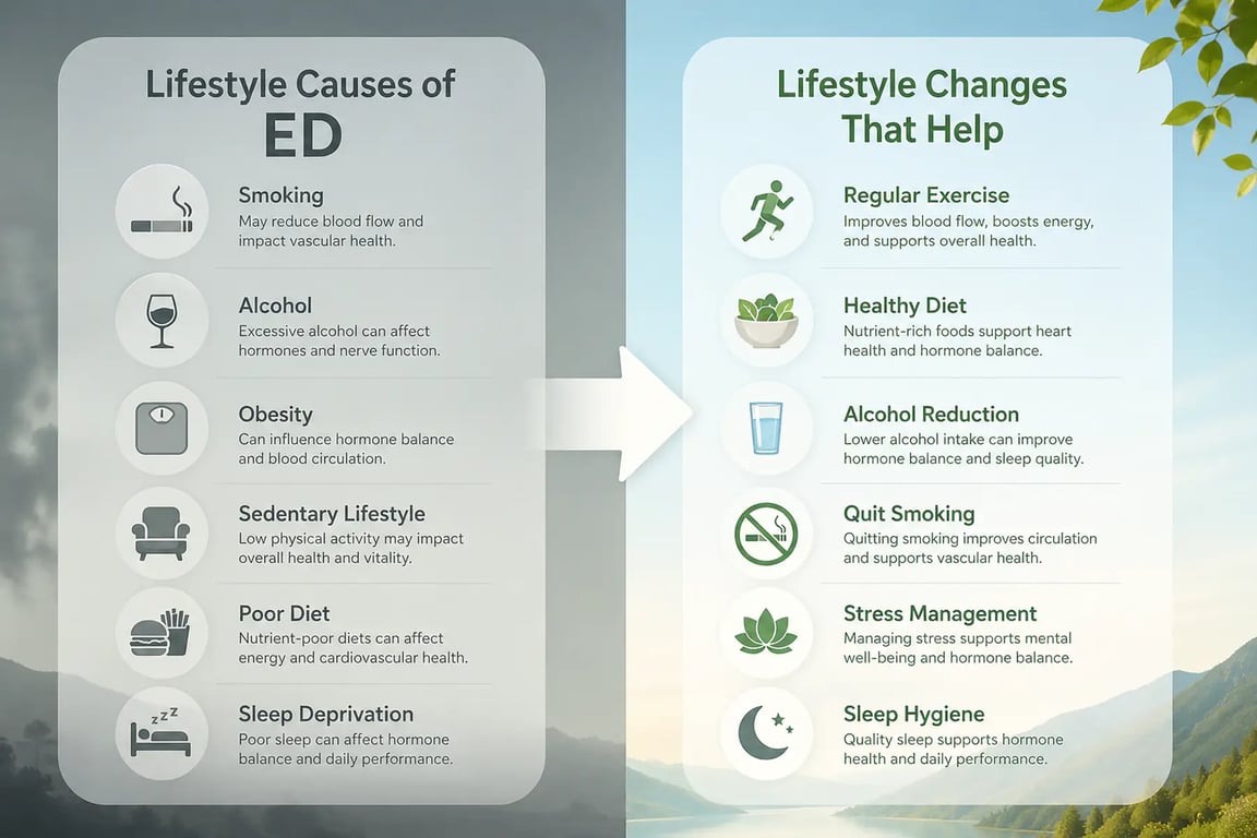 Infographics - Lifestyle Causes and Treatments for Erectile Dysfunction in Australia