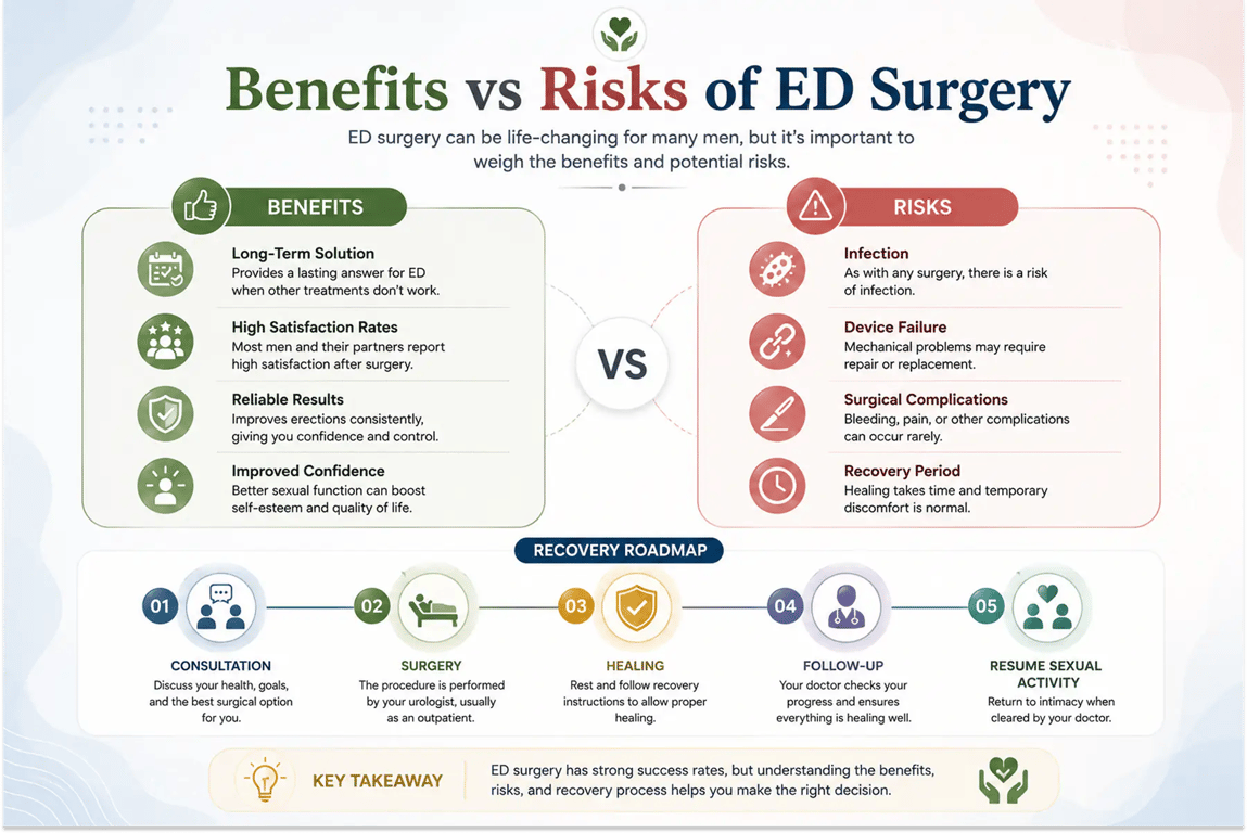 Surgical Treatment for Erectile Dysfunction Types, Benefits & Risks