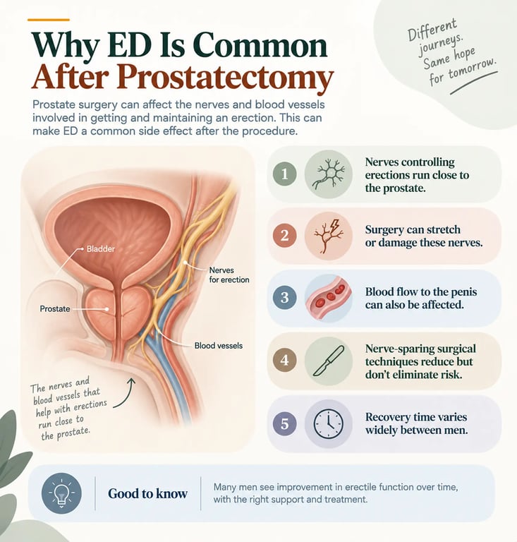 Why erectile dysfunction is common after prostate surgery