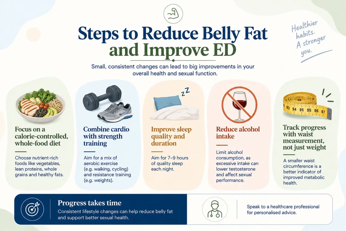 Steps to Reduce Belly Fat and Improve ED