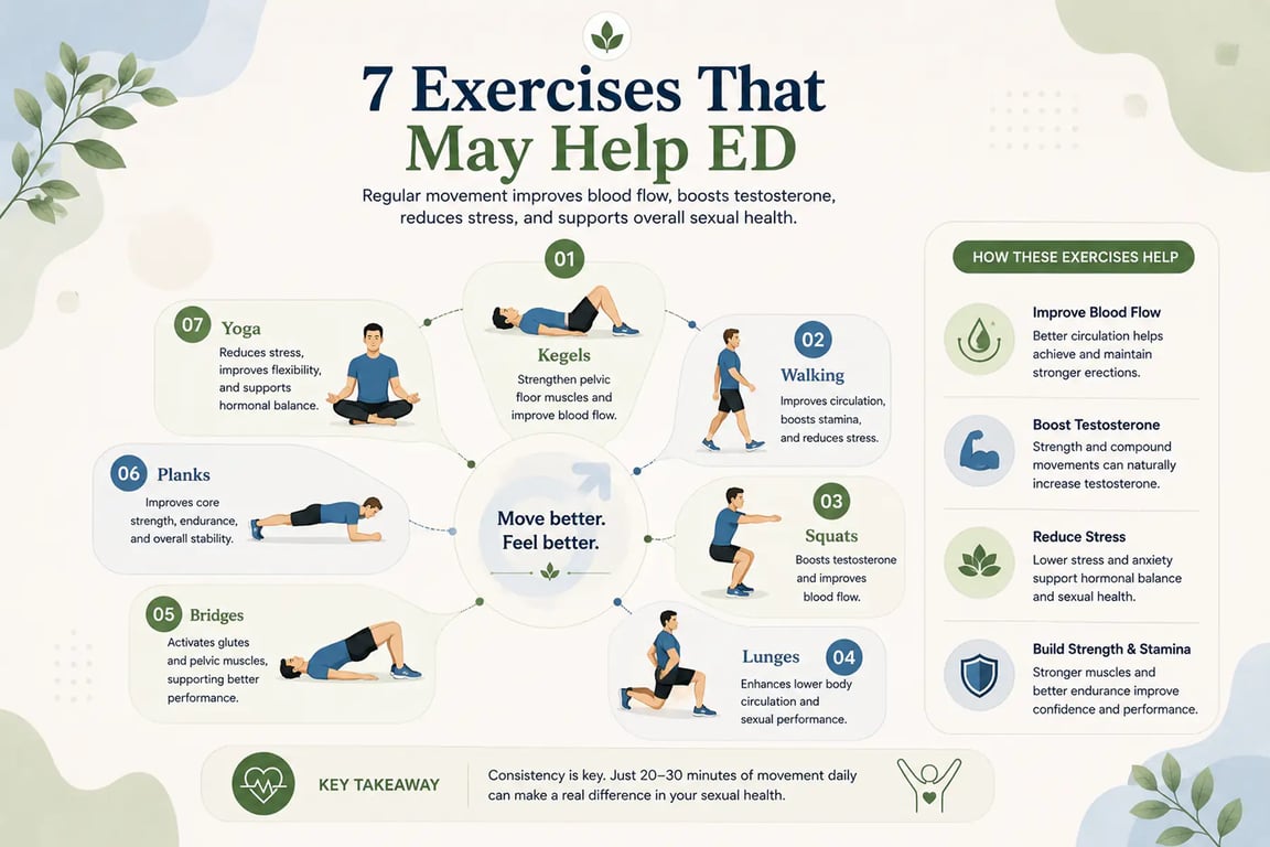Erectile Dysfunction Exercises: 7 Exercises That May Help ED