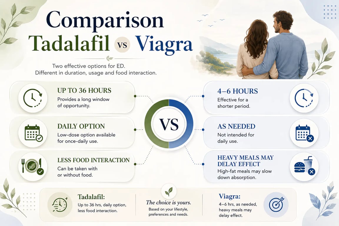 Tadalafil vs Viagra What's the Difference Between Them
