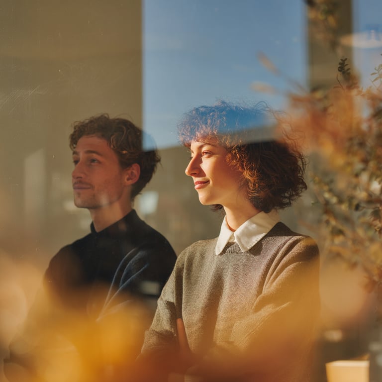 Colleagues reflecting on feedback in a workplace setting