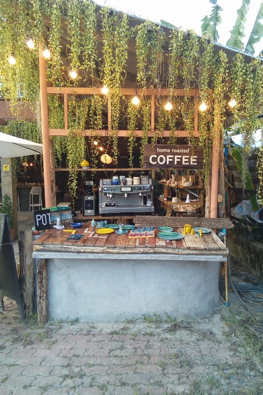 Coffee at 6. Piña Coladas from noon.