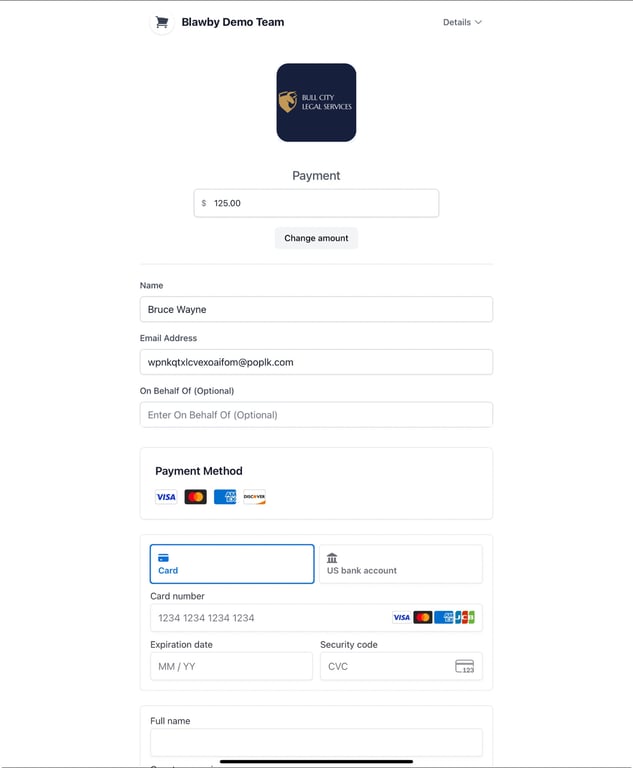 Payment Portal Interface
