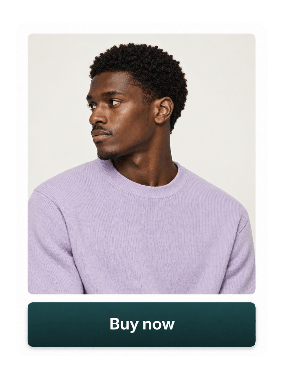 English-language shopping card with a Buy now button
