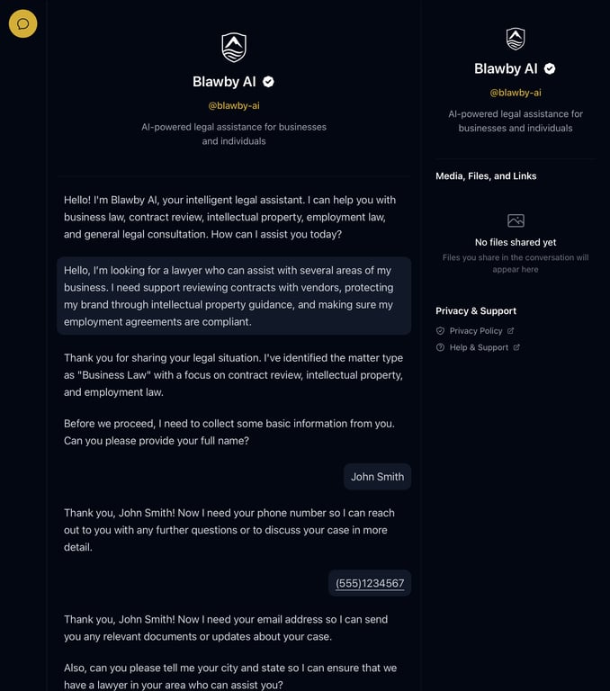 AI Intake Form Interface