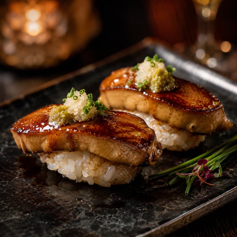 Foie gras sushi