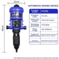 Pompă dozatoare cu injecție de îngrășământ reglabilă JIAYITONG, rată 0,2-2%, 3/4" — defectă, pentru piese: carcasă inferioară principală ruptă (stare: vezi poza nr. 2) 7