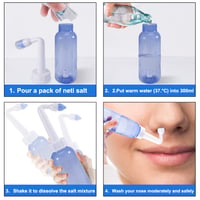 Orröblítő készlet felnőtteknek - 300ml-es Neti kancsó, sópárnák, hőmérő matricával 7