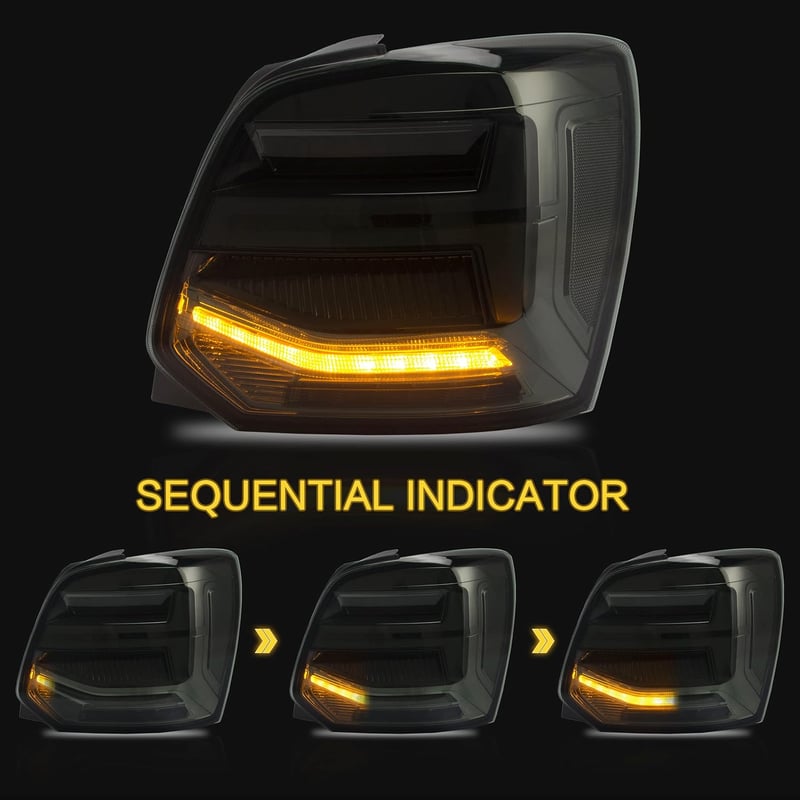 VLAND LED hátsó lámpa Polo 6R 6C 2011-2017 modellekhez, szekvenciális irányjelzővel