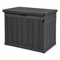 Záhradný úložný box VOUNOT XL 280 litrov, 116x44x55 cm, antracit — dva zlomené bočné rohy krytu (vystavený kus) 2