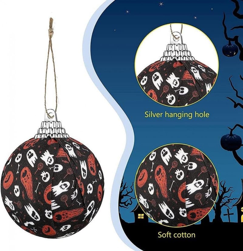 Halloween Függődísz Szett - 16 db Tökös, Pókos, Szellemes Golyó Dekoráció
