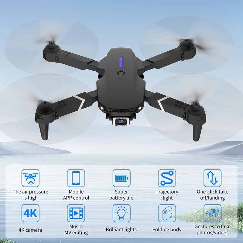 DJI 4K HD Kamerás Drón Kezdőknek - WiFi FPV, 2 Akkumulátor, Akadálykerülés, Egyérintéses Irányítás