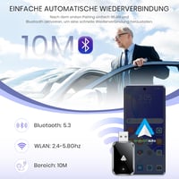AIZEO Android Autó Vezeték Nélküli Adapter - Vezetékes Android Auto Átalakító Gyors Bluetooth Kapcsolattal, Kompakt Méretű Autós Kiegészítő  5