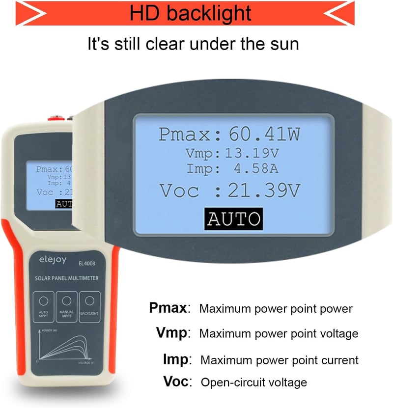 SolaMr 400W napelem teszter - Intelligens MPPT multimeter napelemekhez