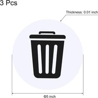 Fehér Szemetes Matrica 12 cm - 3 db-os Szett 2