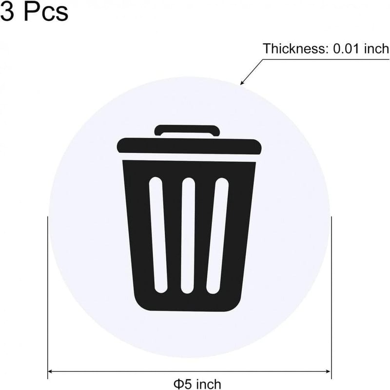 Fehér Szemetes Matrica 12 cm - 3 db-os Szett