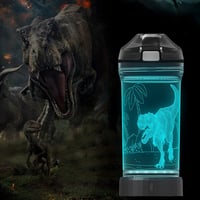 Lightzz Dinoszaurusz Gyerek Kulacs 3D LED Világítással - 14oz/397ml BPA-mentes Tritan - Iskolai, Túra, Kemping Ivópalack Fiúknak 3-15 Évesek 3