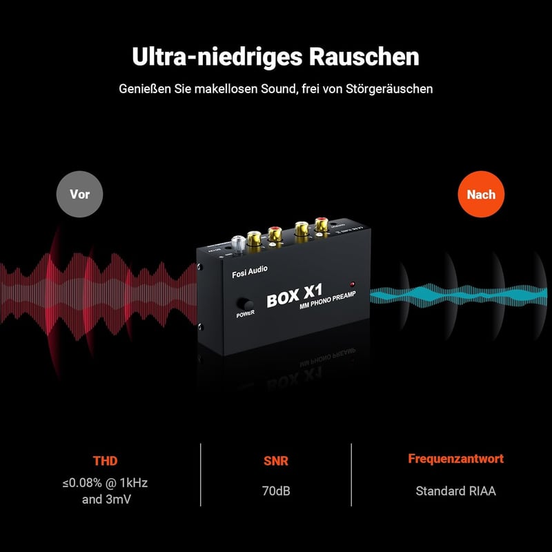 Fosi Audio Box X1 MM lemezjátszó előerősítő, fejhallgató és RCA kimenettel
