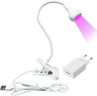 ASENTER 5W UV Műköröm Lámpa Fehér Csipesszel - Mini LED Lámpa Műgyanta és Műköröm Ragasztó Szárításához Otthoni és Szalonhasználatra 1