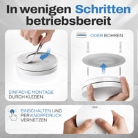ALPENLUFT Vezeték Nélküli Füstérzékelő Készlet 5db - Hőérzékelővel, 10 Éves élettartammal, Hálózatba Köthető, Lapos Dizájn, LED Villogás Nélkül 5