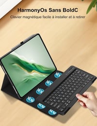 FOGARI Bluetooth Billentyűzet Honor MagicPad 2 WiFi Tablethez - Mágneses Vezeték Nélküli Védőtok 12,3 Hüvelykes Készülékhez, Fekete, AZERTY  4