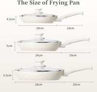 Innerwell Gránit Bevonatos Serpenyő Készlet 20+24+28 cm Fedővel - Indukciós Tapadásmentes Edényszett, Sütőben Használható, Mosogatógépben Mo 7