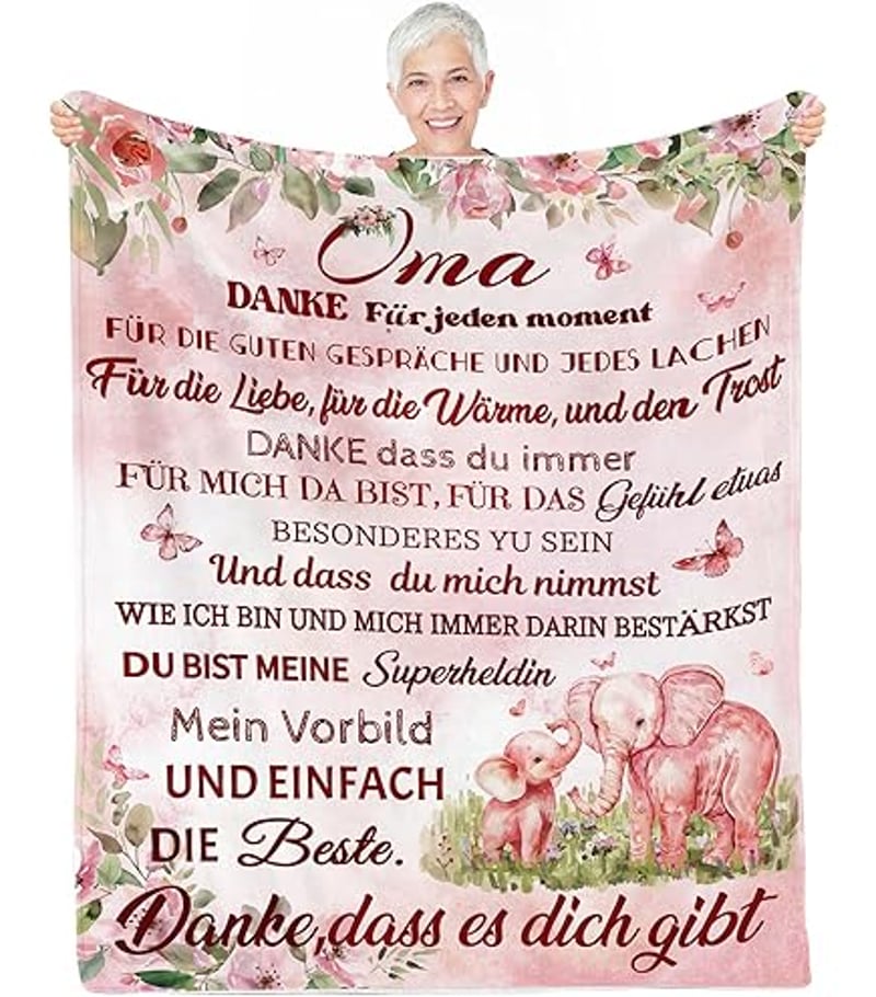 Yasrlvun Cadou de la Nepoți Bunică Pătură Moale din Flanel - Plaid Roz Confortabil pentru Ziua de Naștere, Ziua Mamei și Orice Ocazie (127x152 cm)