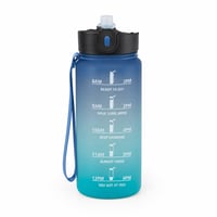 Športová fľaša JAPORIA so slamkou 500 ml, bez BPA, s časovou značkou — chýbajúca a poškodená časť uzáveru (stav: pozri 2. obrázok) 1