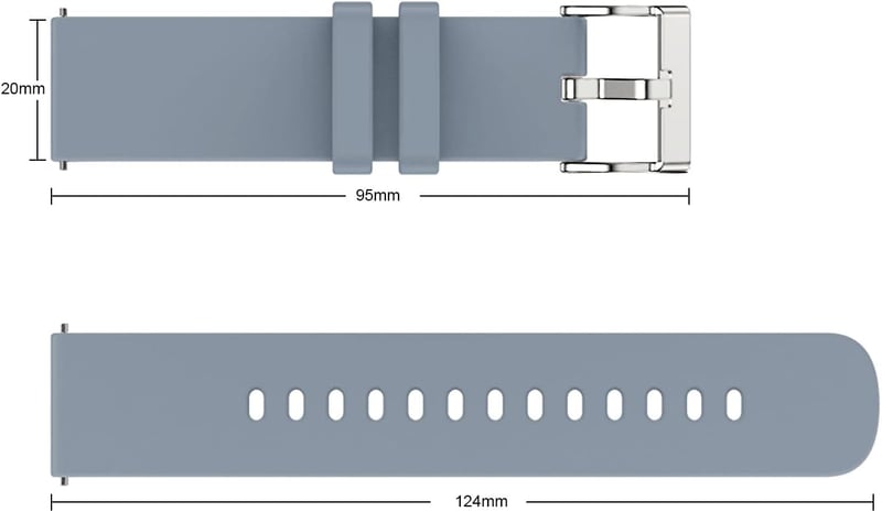 Woednx 20mm szilikon okosóra szíj, gyorskioldós, szürke és zöld